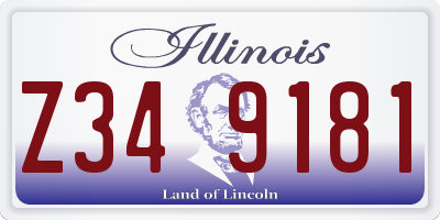 IL license plate Z349181