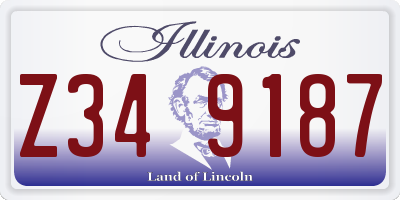 IL license plate Z349187
