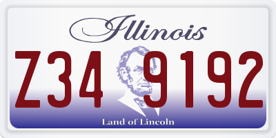 IL license plate Z349192