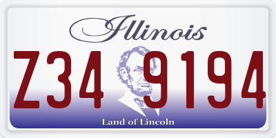 IL license plate Z349194