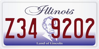 IL license plate Z349202