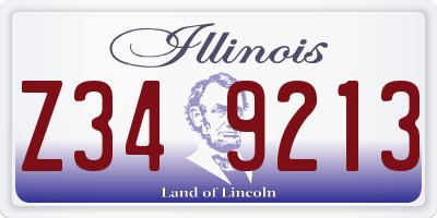 IL license plate Z349213