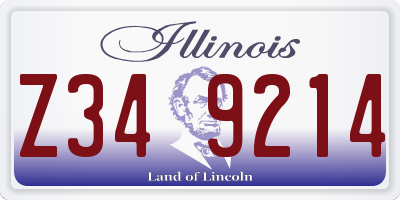 IL license plate Z349214