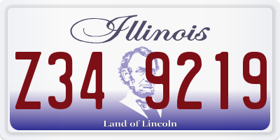 IL license plate Z349219