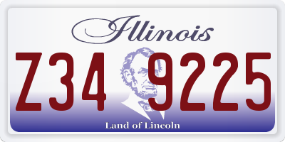 IL license plate Z349225