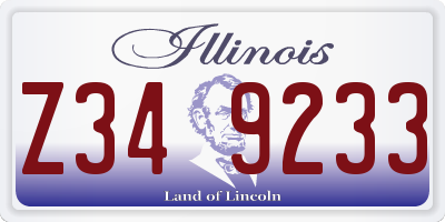 IL license plate Z349233