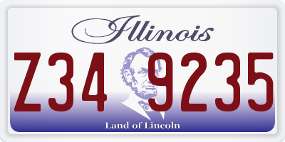 IL license plate Z349235