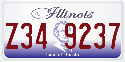 IL license plate Z349237