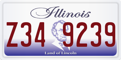 IL license plate Z349239