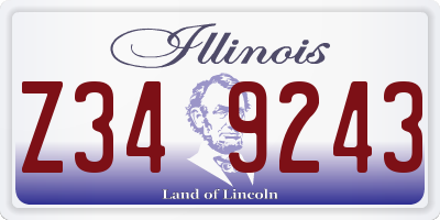 IL license plate Z349243
