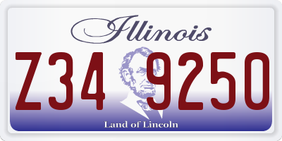 IL license plate Z349250