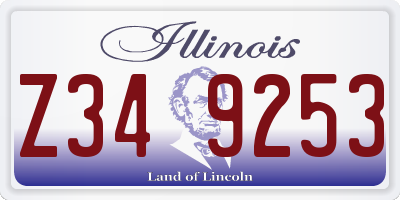 IL license plate Z349253