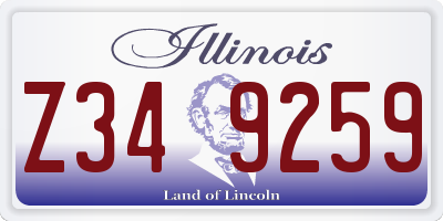 IL license plate Z349259