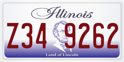IL license plate Z349262