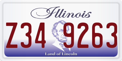 IL license plate Z349263