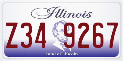 IL license plate Z349267