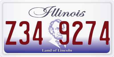 IL license plate Z349274