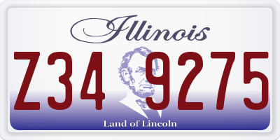 IL license plate Z349275