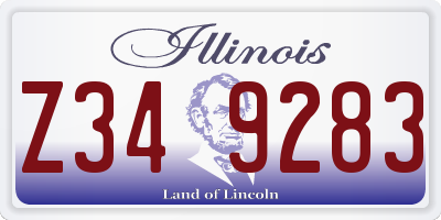 IL license plate Z349283