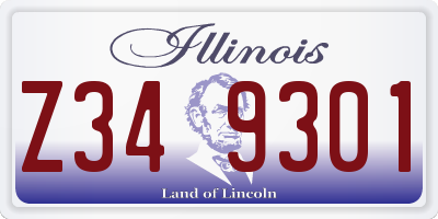 IL license plate Z349301