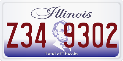 IL license plate Z349302