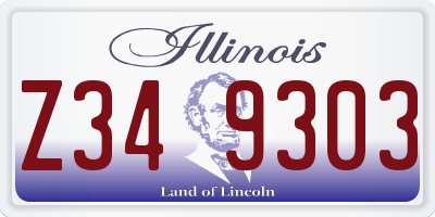 IL license plate Z349303