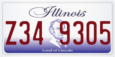 IL license plate Z349305