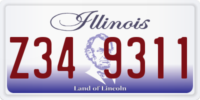 IL license plate Z349311