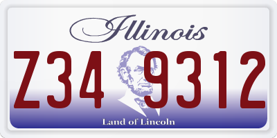 IL license plate Z349312