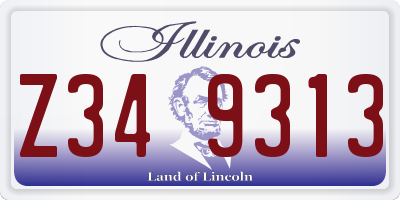 IL license plate Z349313