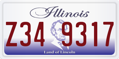 IL license plate Z349317