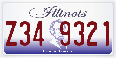 IL license plate Z349321