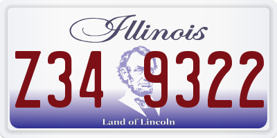 IL license plate Z349322