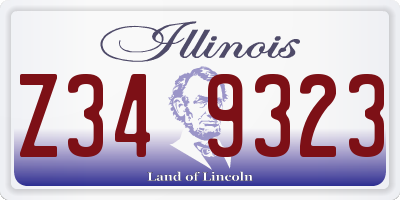 IL license plate Z349323