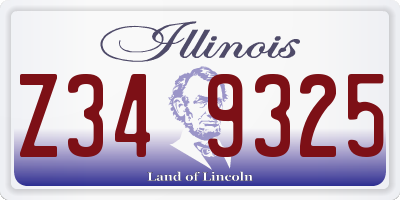 IL license plate Z349325