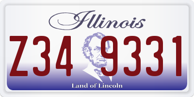 IL license plate Z349331