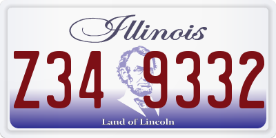 IL license plate Z349332