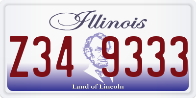 IL license plate Z349333
