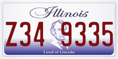 IL license plate Z349335