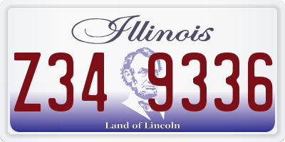 IL license plate Z349336