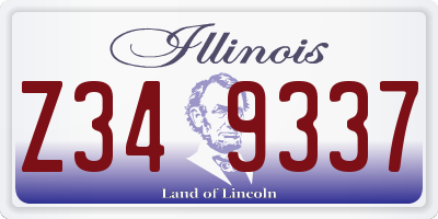 IL license plate Z349337