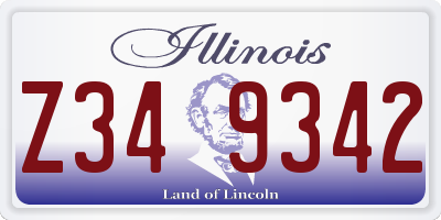 IL license plate Z349342