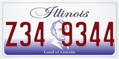 IL license plate Z349344