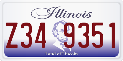 IL license plate Z349351