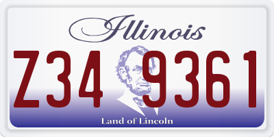 IL license plate Z349361