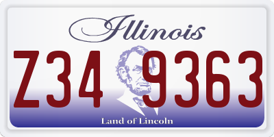 IL license plate Z349363