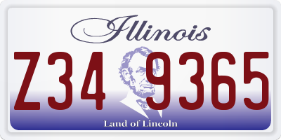 IL license plate Z349365