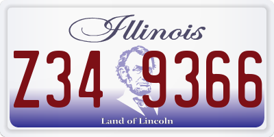 IL license plate Z349366