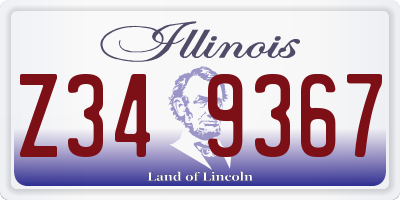 IL license plate Z349367