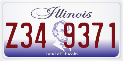 IL license plate Z349371